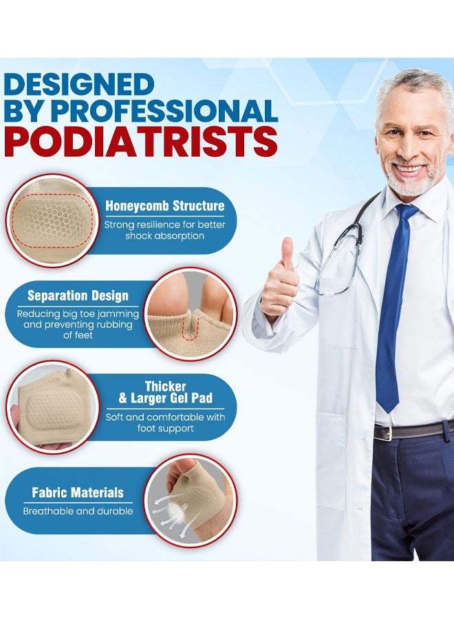 وسادات دعم مقدمة القدم - وسادات جل طبية لعظام مشط القدم لتخفيف آلام وضغط مقدمة القدم، مثالية للعاملين الذين يقفون طوال اليوم - Image 3